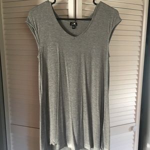 Grey Split-Back Top